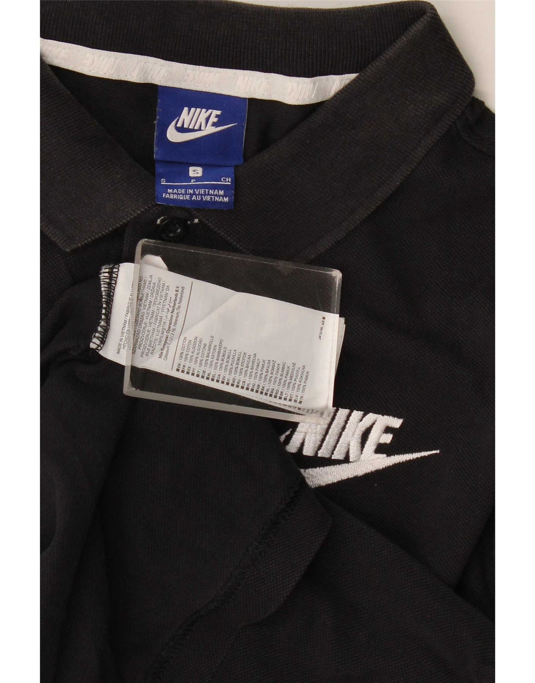 Мужская рубашка-поло Nike, маленькая черная, хлопковая