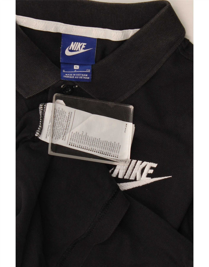 Мужская рубашка-поло Nike, маленькая черная, хлопковая