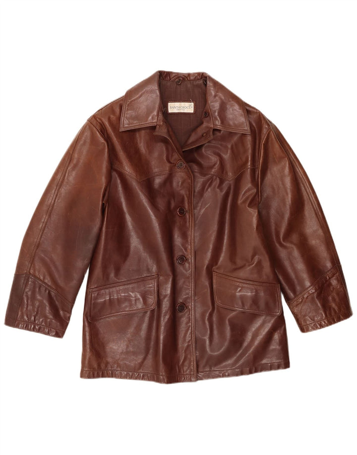 Женская кожаная куртка Santacroce IT 42 Medium Brown Leather