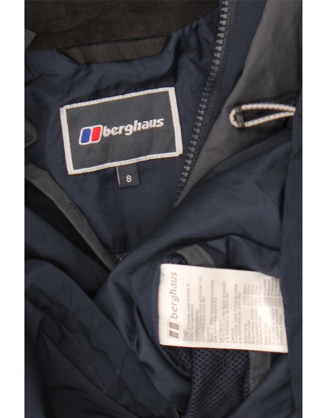 Женская непромокаемая куртка с капюшоном Berghaus UK 8, маленькая, темно-синяя, полиэстер