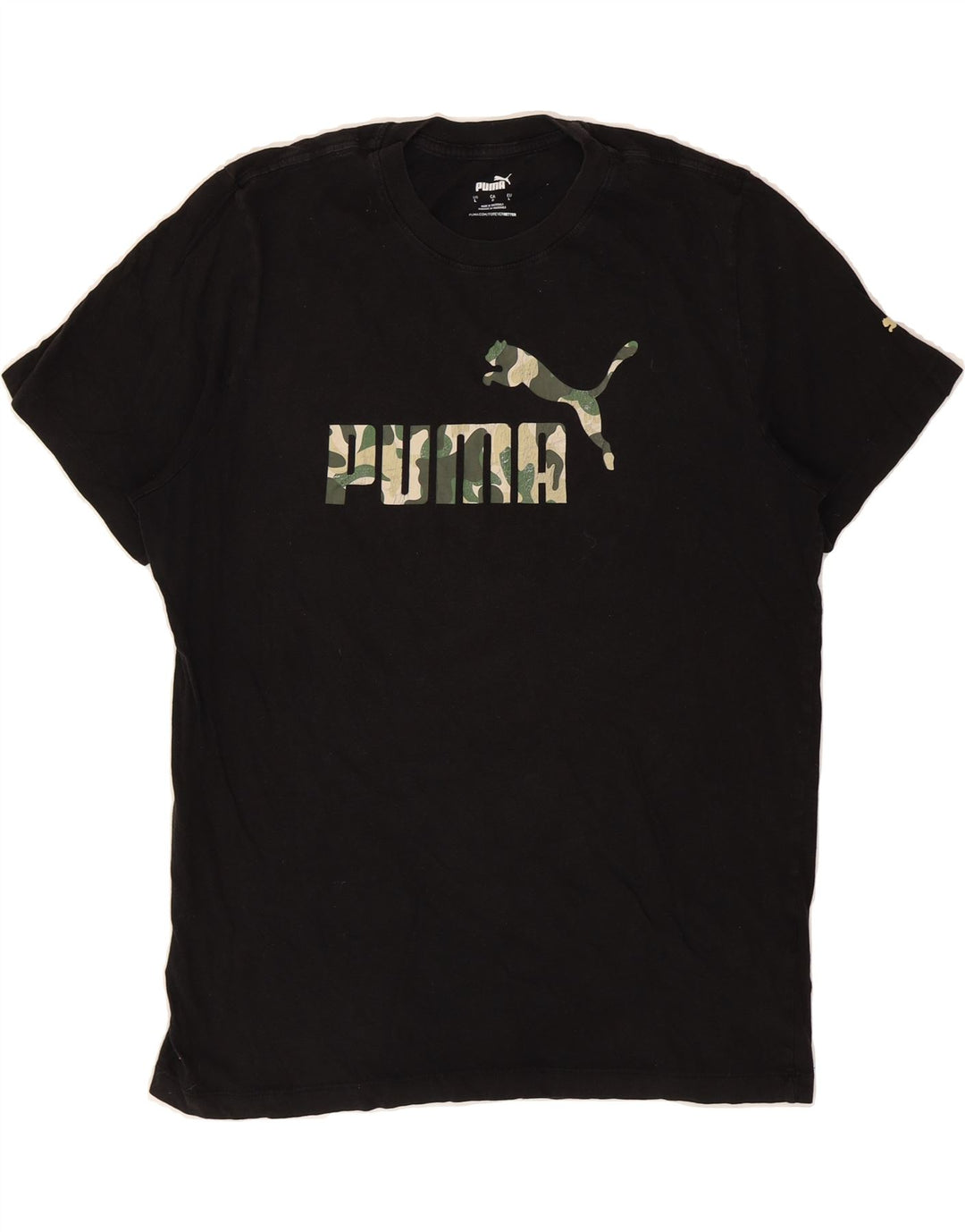 PUMA Mens Graphic T-Shirt Top Large Black Vintage Puma and Second-Hand Puma from Messina Hembry 