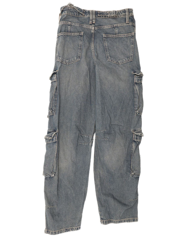 Женские джинсы карго с высокой талией Zara EU 36 XS W26 L32, синие, хлопок