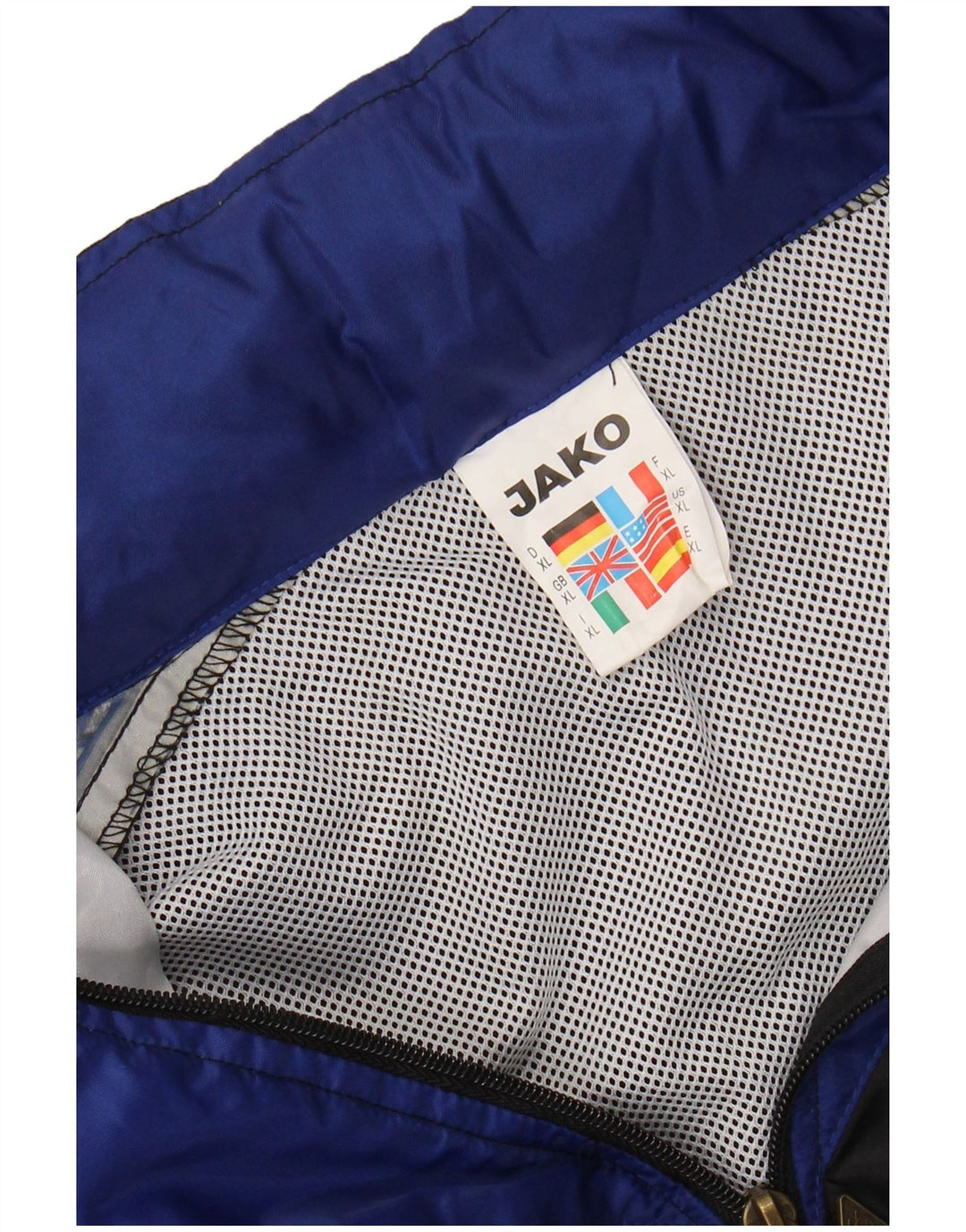 Мужская дождевик JAKO с капюшоном и графическим рисунком UK 42 XL, черный нейлон с цветными блоками