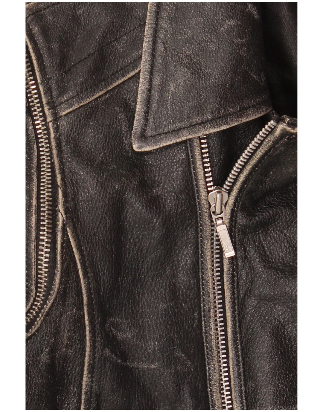 Женская укороченная кожаная байкерская куртка Yuppie EU 38, черная кожа среднего размера