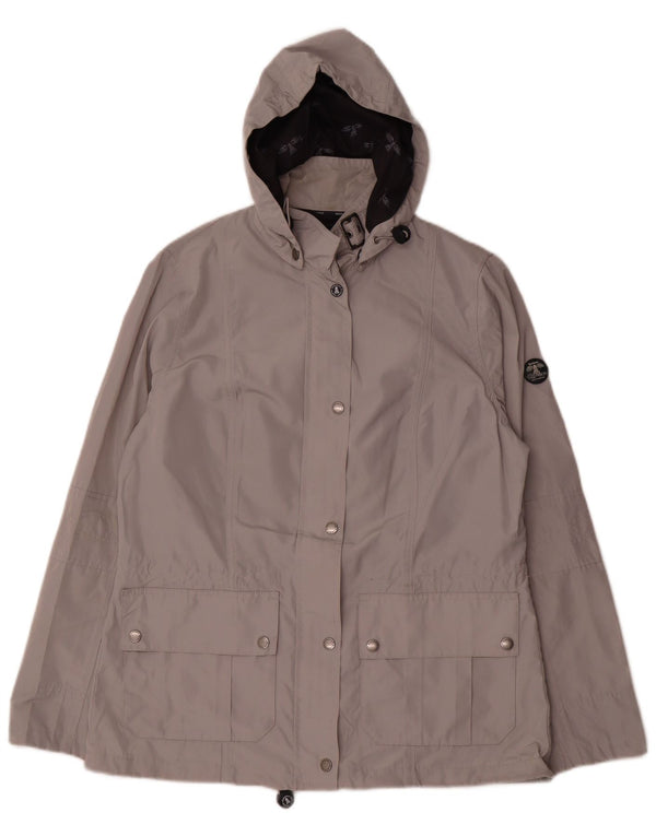 Женская дождевик с капюшоном Barbour UK 14, большой серый полиэстер