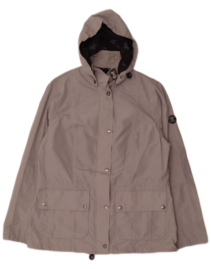 Женская дождевик с капюшоном Barbour UK 14, большой серый полиэстер