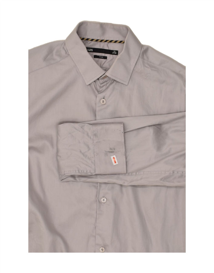 JULES Mens Fitted Shirt Size 37 38 Small Grey | Vintage Jules | Thrift | Second-Hand Jules | Used Clothing | Messina Hembry 