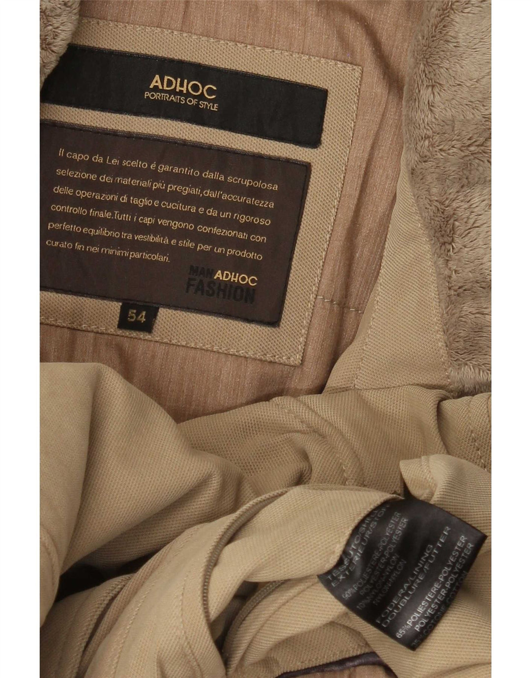 Мужская утепленная куртка Adhoc с капюшоном IT 54 2XL Бежевый полиэстер