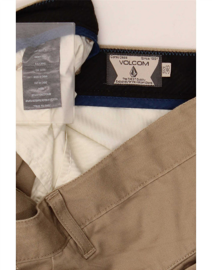 Мужские узкие брюки-чиносы Volcom W36 L34, бежевый хлопок