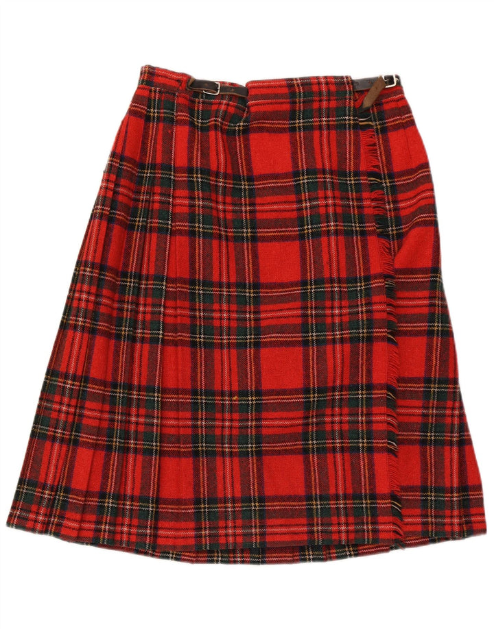 Женская юбка с запахом Clan Laird W30, средний красный цвет, шерсть в клетку