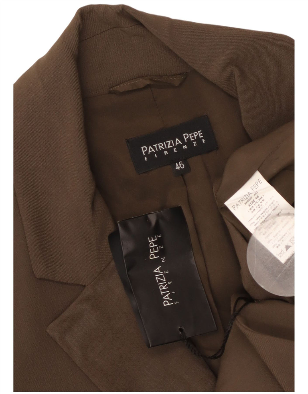 PATRIZIA PEPE Женский пиджак на 2 пуговицах IT 46 Большой коричневый из натуральной шерсти