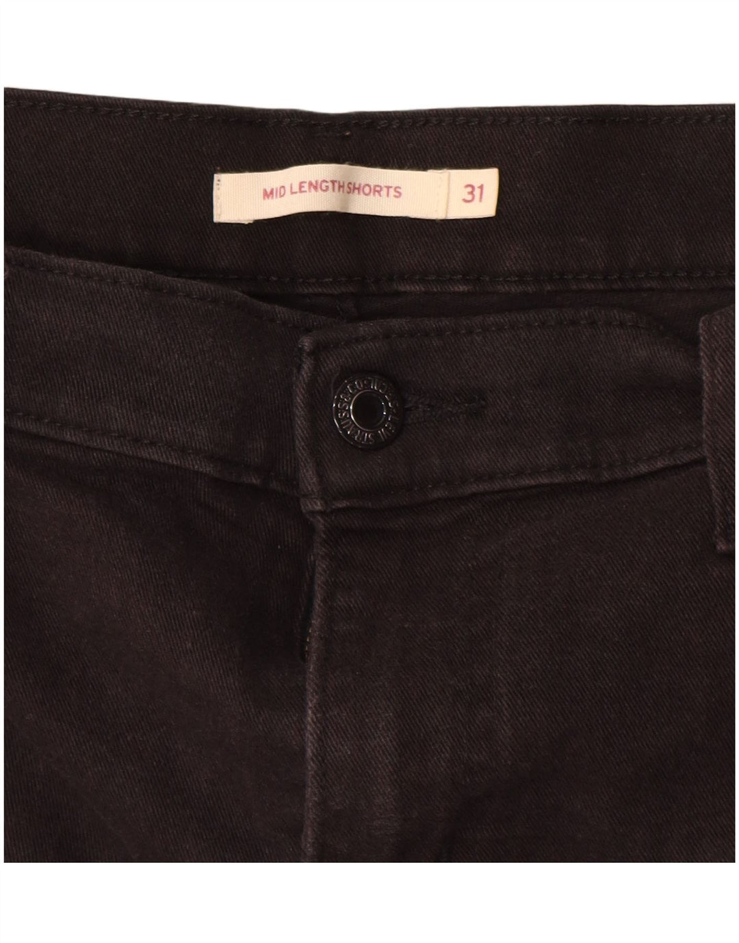 LEVI'S Womens Mid Rise Denim Shorts W31 Medium Black Cotton