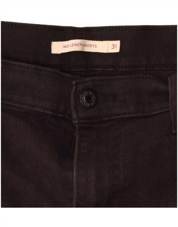 LEVI'S Womens Mid Rise Denim Shorts W31 Medium Black Cotton
