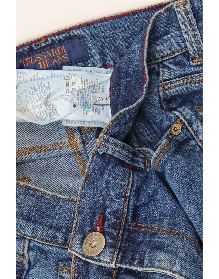 Мужские узкие джинсы Trussardi W33 L30 синие, хлопок