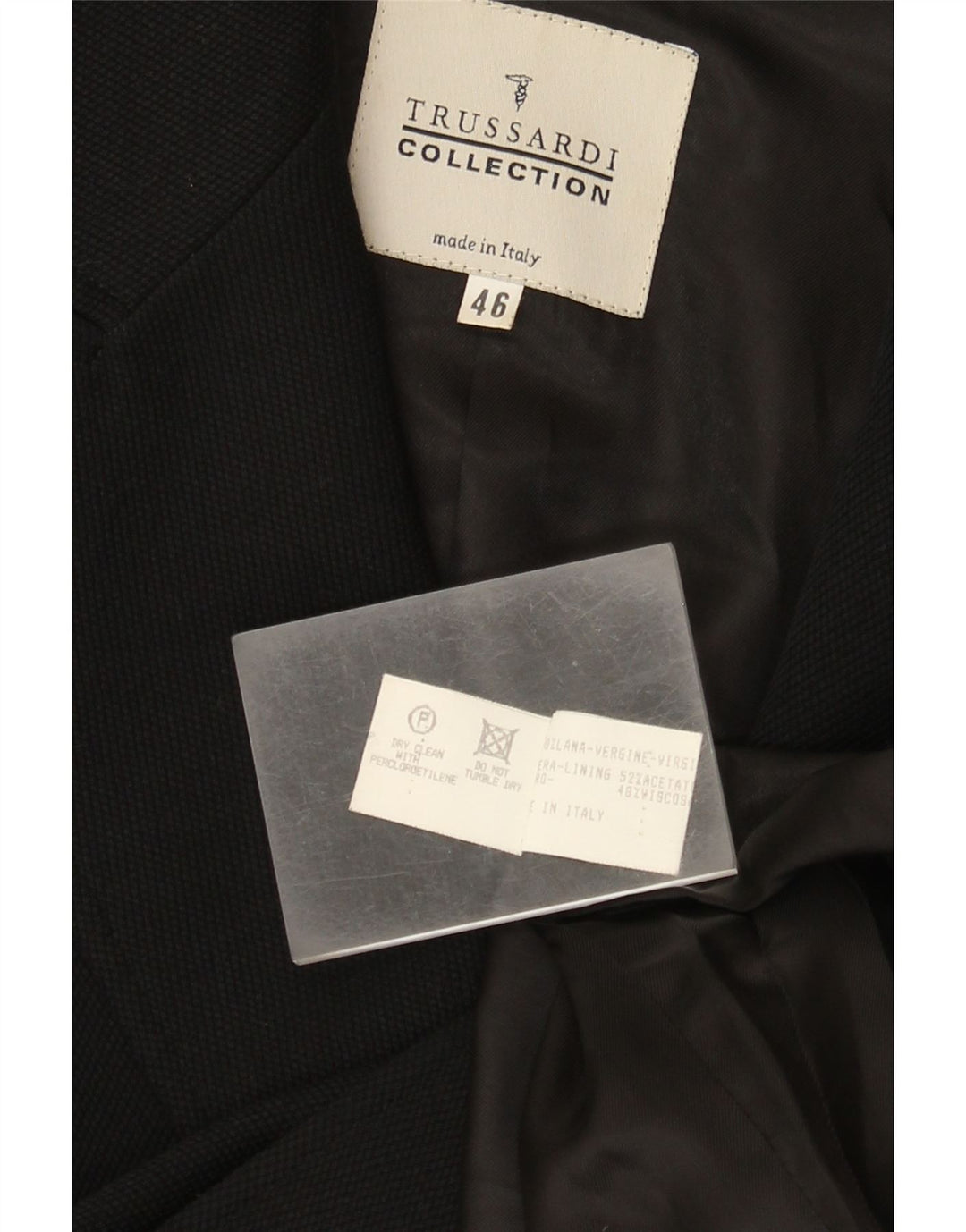 Trussardi Женское пальто IT 46 Большое Черное Шерстяное