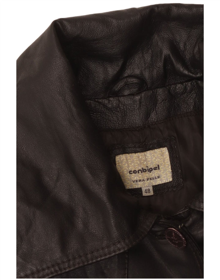 Conbipel Женское кожаное пальто IT 48 XL Черное кожаное