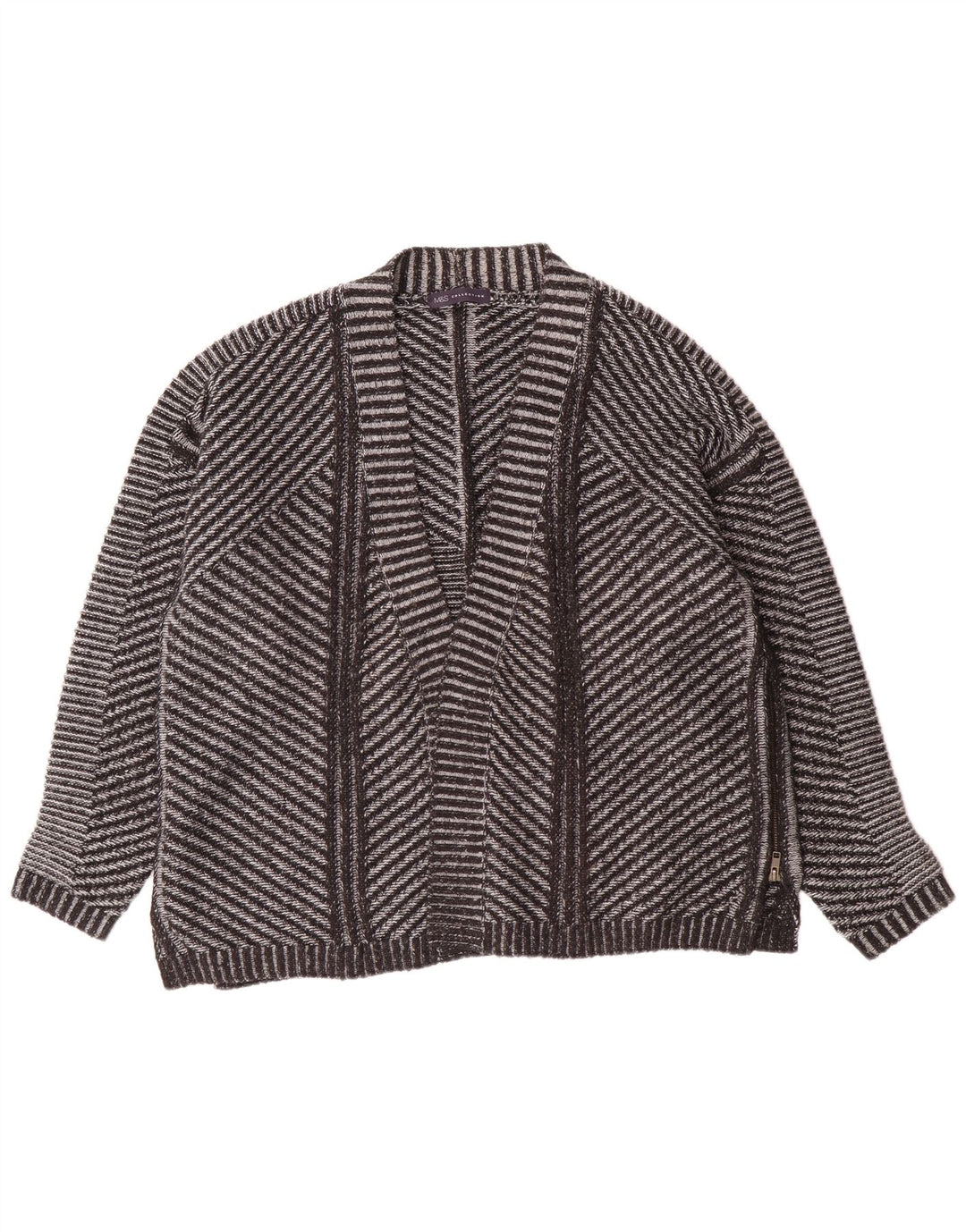 Женский открытый кардиган Marks & Spencer UK 26 5XL, серый акрил в полоску