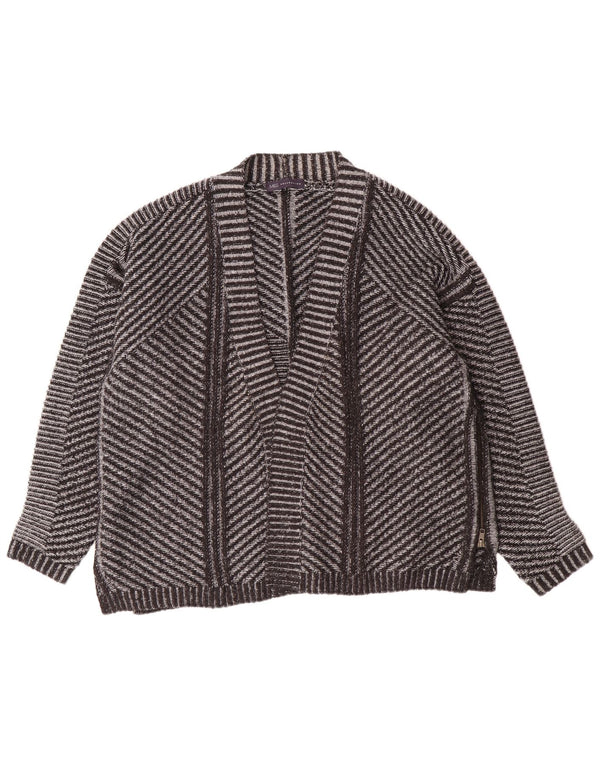 Женский открытый кардиган Marks & Spencer UK 26 5XL, серый акрил в полоску