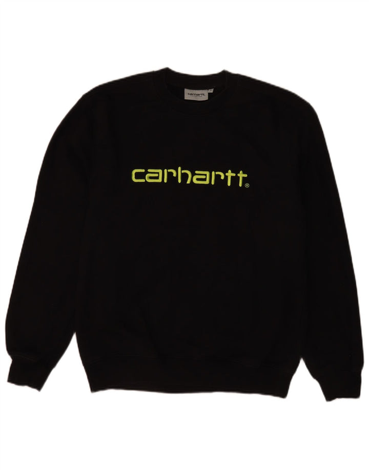 Мужской свитшот с рисунком Carhartt, маленький черный хлопковый джемпер