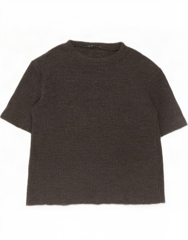 Женская футболка оверсайз Zara Top UK 10, маленькая серая