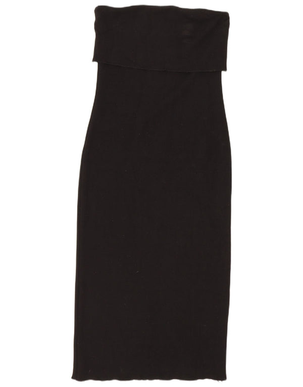 Женское платье без бретелек Zara UK 12, средний черный, вискоза