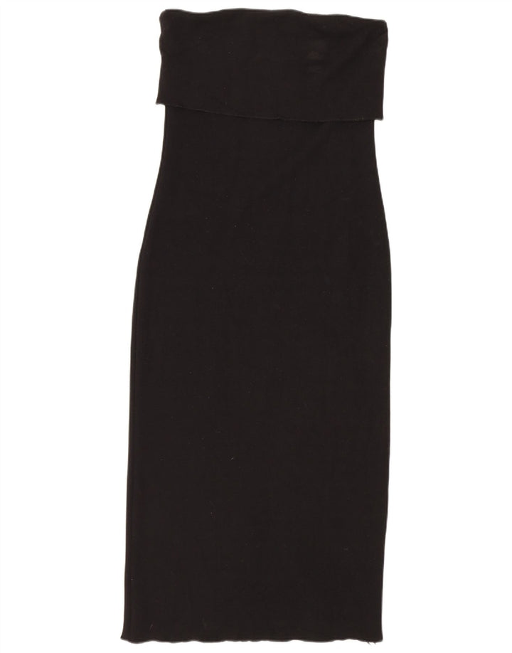 Женское платье без бретелек Zara UK 12, средний черный, вискоза