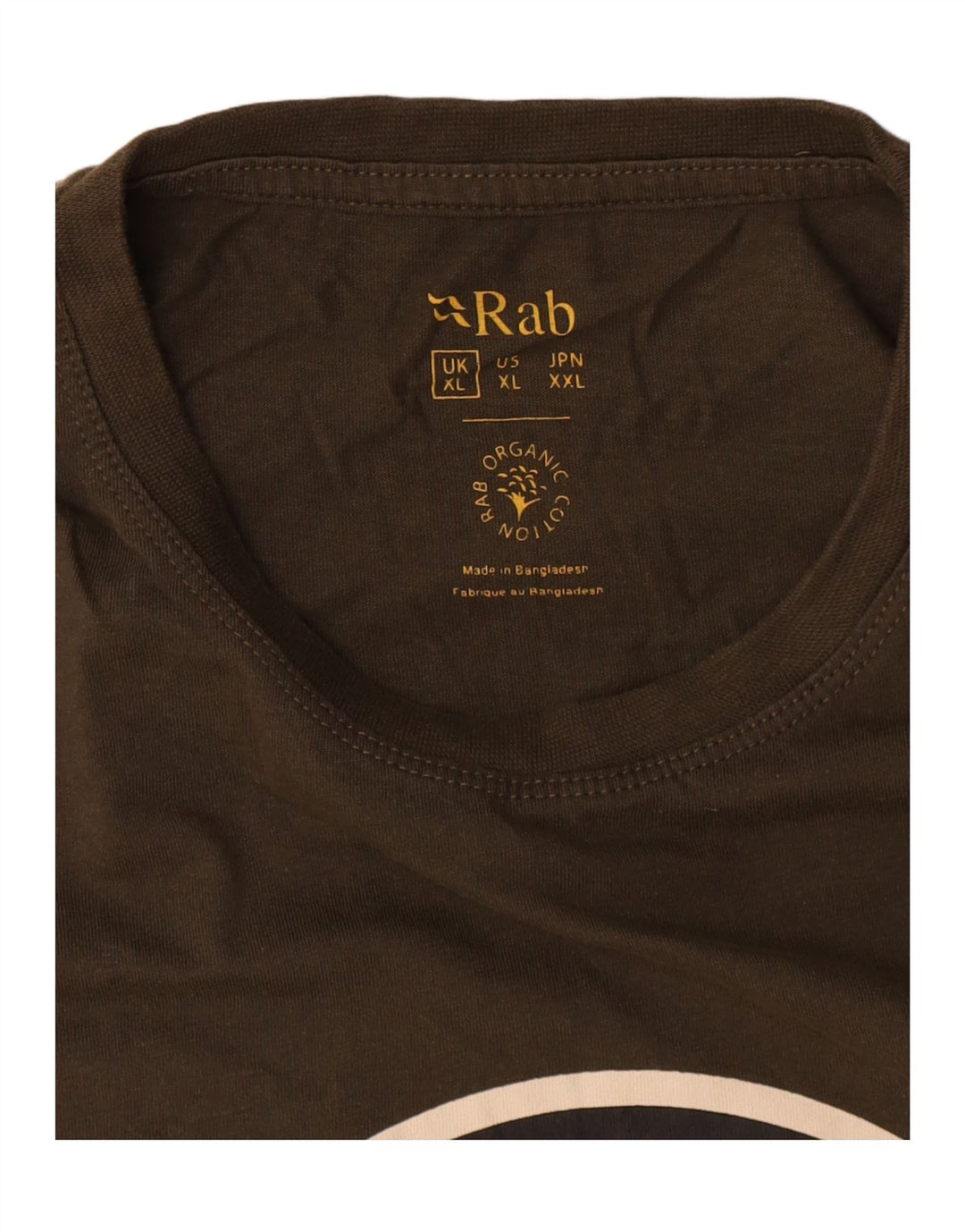 Мужская футболка с рисунком Rab Top XL, цвет хаки, хлопок