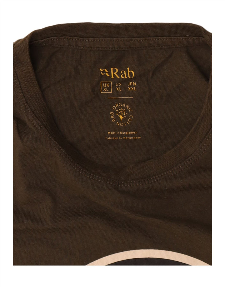 Мужская футболка с рисунком Rab Top XL, цвет хаки, хлопок