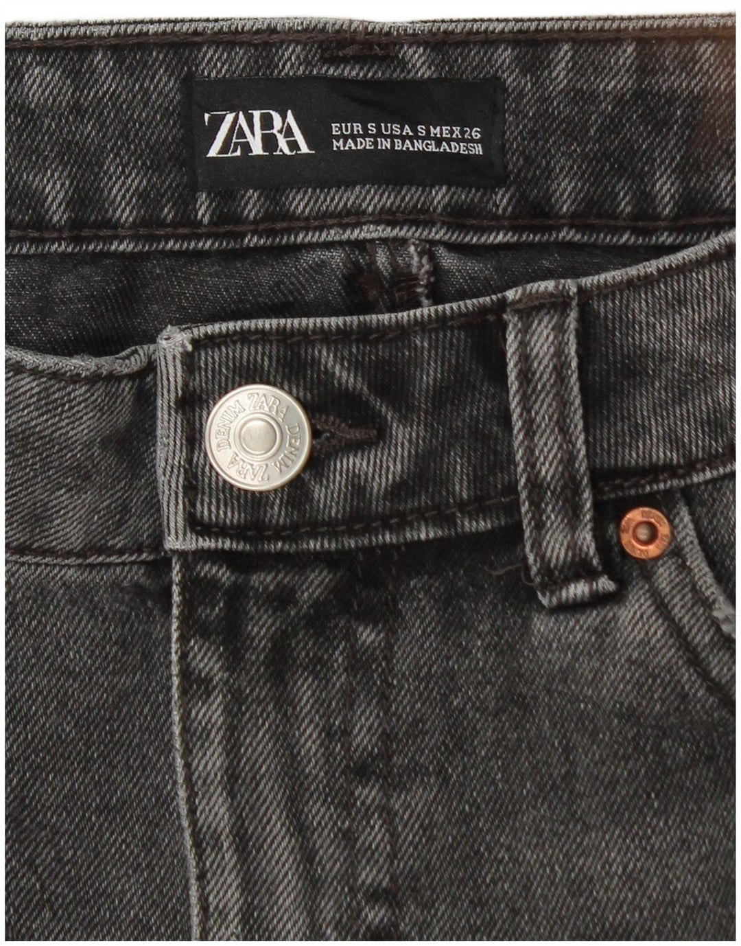 Женская мини-юбка джинсовая Zara, маленькая W26, черный хлопок