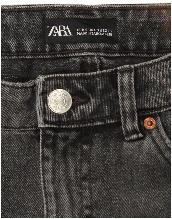 Женская мини-юбка джинсовая Zara, маленькая W26, черный хлопок