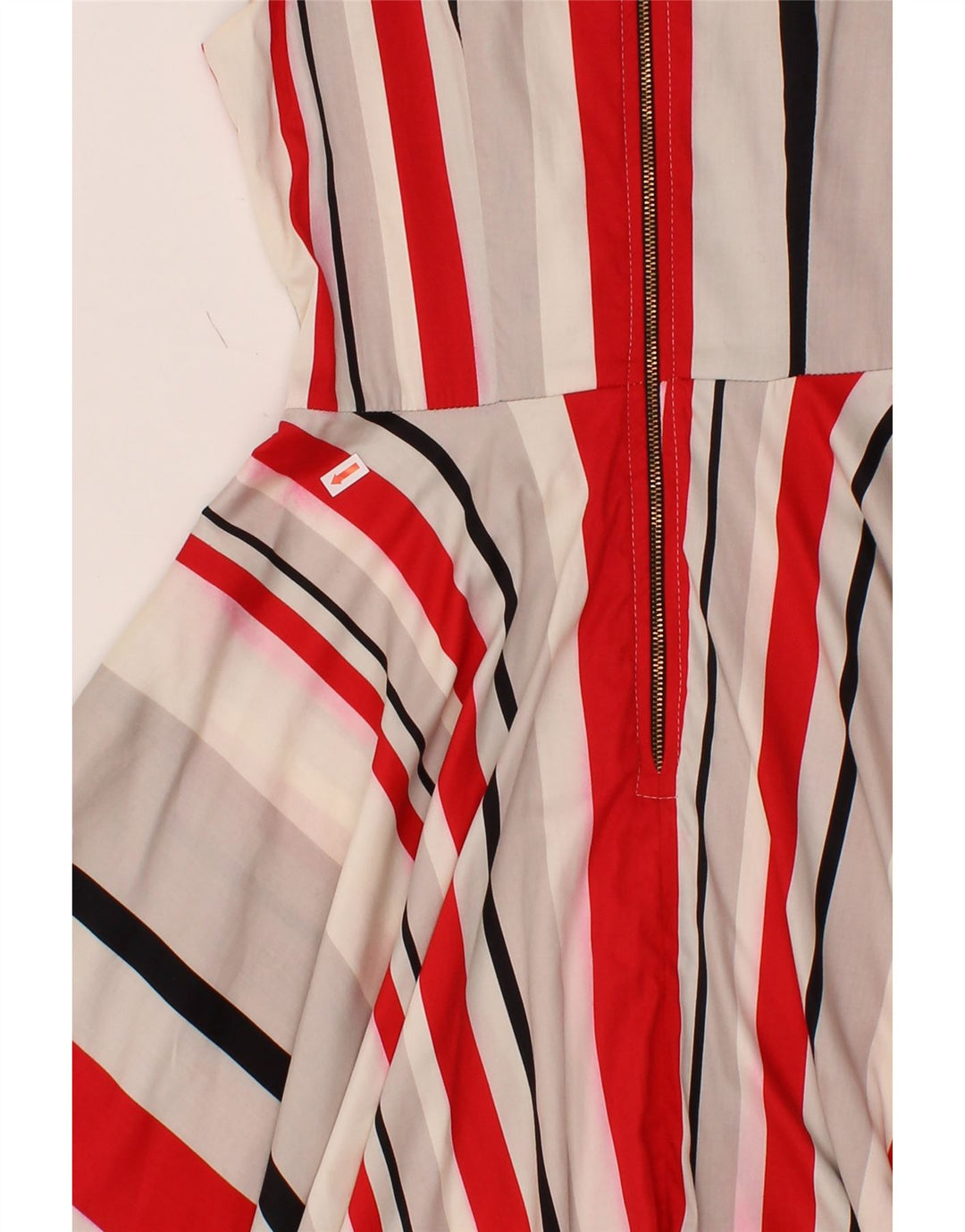 CLOSET Womens Sleeveless A-Line Dress UK 12 Medium Multicoloured Striped Vintage CLOSET and Second-Hand CLOSET from Messina Hembry 