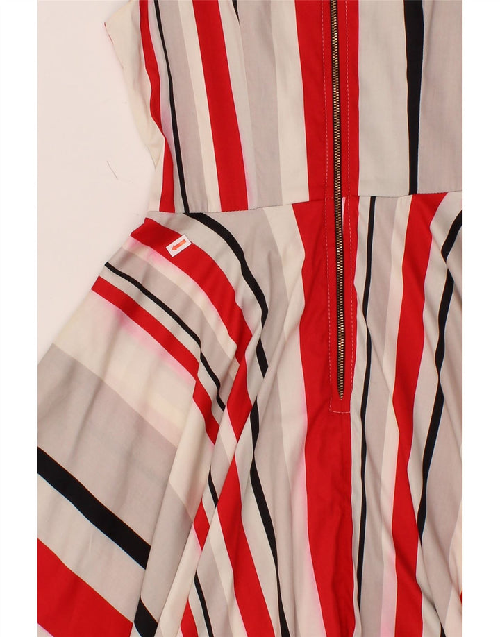 CLOSET Womens Sleeveless A-Line Dress UK 12 Medium Multicoloured Striped Vintage CLOSET and Second-Hand CLOSET from Messina Hembry 