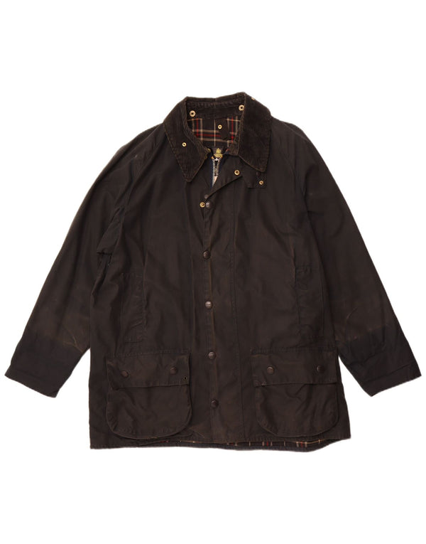 Мужская куртка Barbour Beaufort из вощеного хлопка UK 44, большая, черная, хлопок