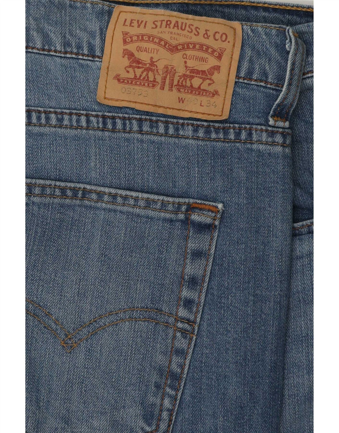 Мужские узкие джинсы Levi's W40 L34 синие, хлопок