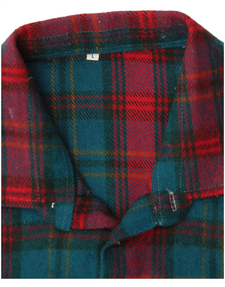 Винтажная мужская фланелевая рубашка в клетку, большая зеленая клетка