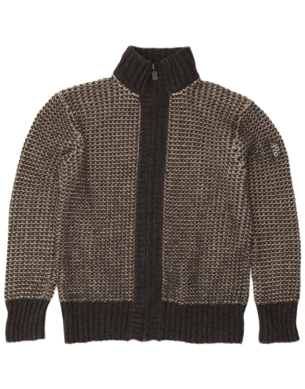 Мужской кардиган-свитер Marina Militare XL, серый, шерстяной с геометрическим рисунком