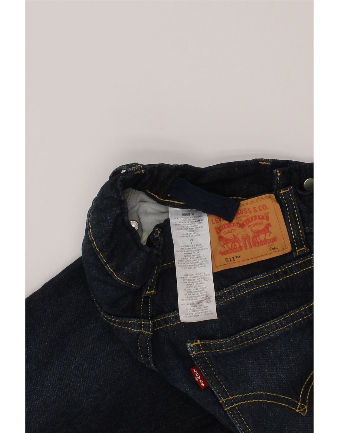 Джинсы Levi's 511 Slim для мальчиков 6–7 лет W24 L22, синий хлопок