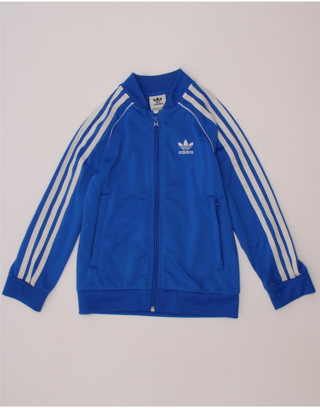 ADIDAS Boys Tracksuit Top Jacket 5-6 Years Blue Polyester Vintage Adidas and Second-Hand Adidas from Messina Hembry 