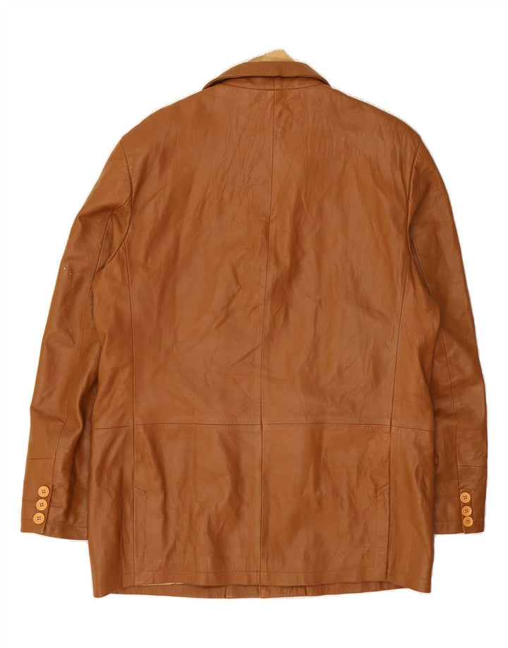 VINCENT Mens Leather Jacket IT 54 2XL Brown Leather Vintage Vincent and Second-Hand Vincent from Messina Hembry 