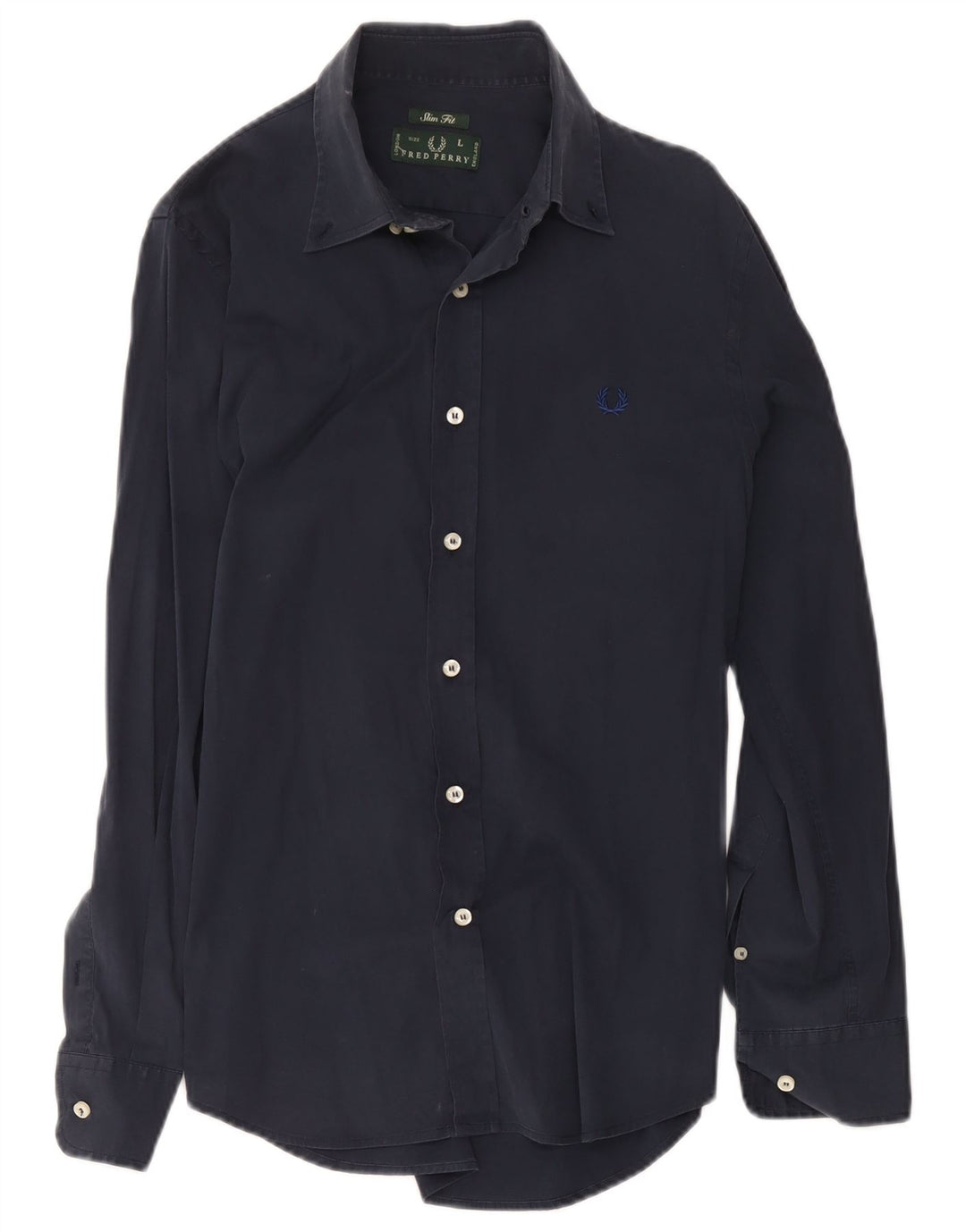 Мужская рубашка узкого кроя Fred Perry, темно-синяя, хлопковая