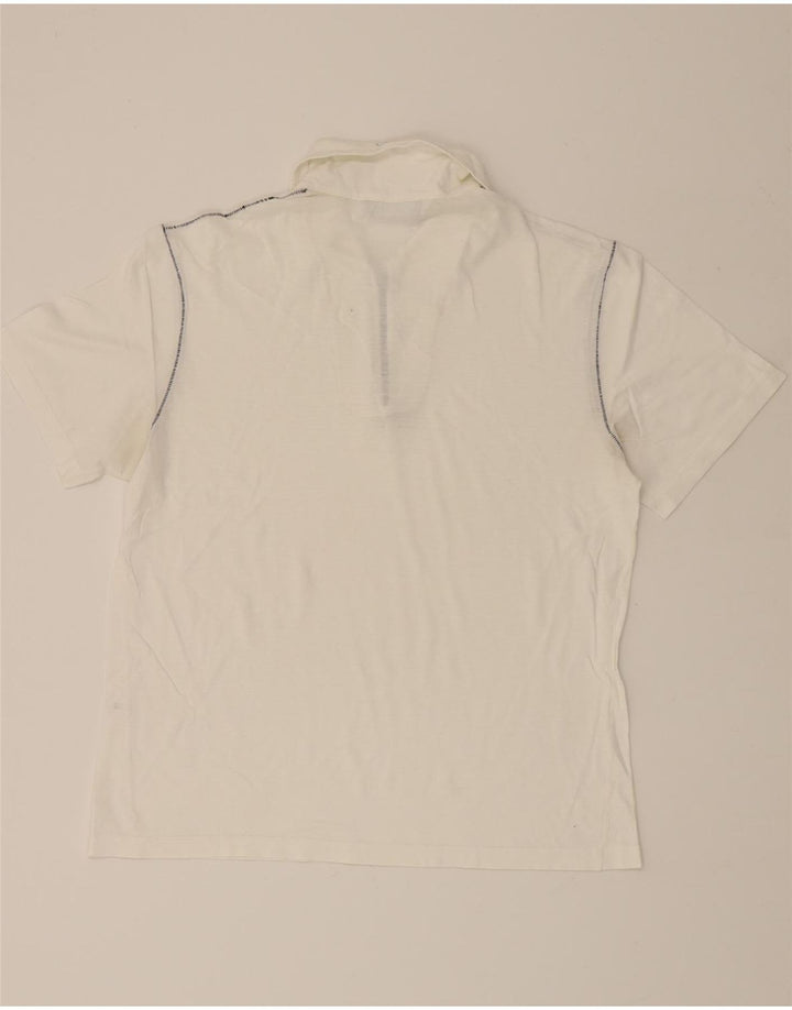 BLUMARINE Mens Polo Shirt IT 46 Small White Vintage Blumarine and Second-Hand Blumarine from Messina Hembry 
