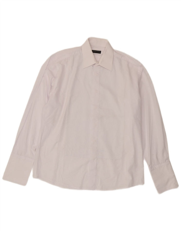 Мужская деловая рубашка Pierre Cardin, размер 39 15 1/2 SM, белый хлопок, средний размер