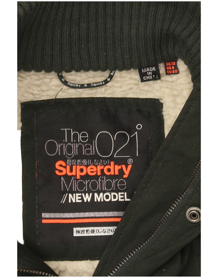 Женская парка из шерпы SUPERDRY UK 12, средний цвет хаки, полиэстер