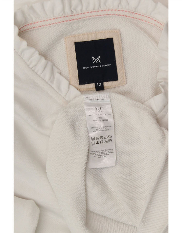 Женский свитер-свитшот CREW CLOTHING UK 12, средний размер, белый хлопок, белый