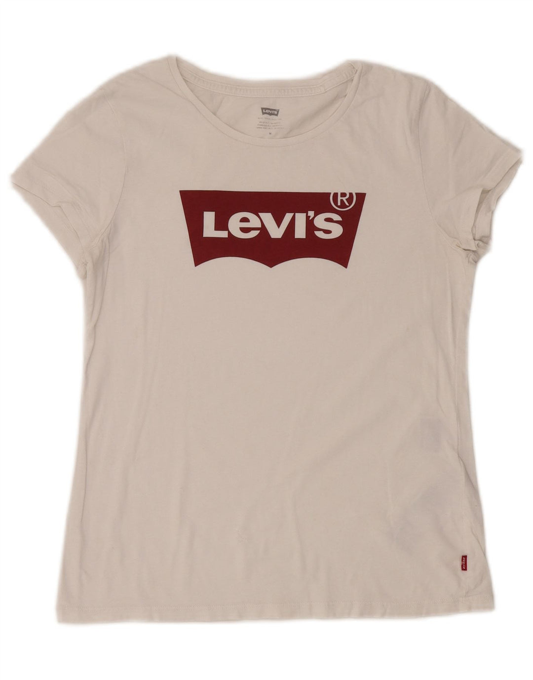 Женская футболка с рисунком Levi's Top UK 14, средний белый хлопок, белый цвет
