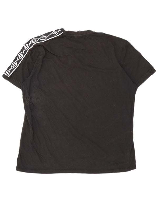 Мужская футболка с рисунком Umbro, 2XL, черная, хлопок с геометрическим рисунком