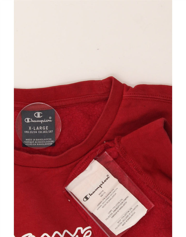 CHAMPION Boys Graphic Sweatshirt Jumper 13-14 Years XL Red Vintage Champion and Second-Hand Champion from Messina Hembry 
