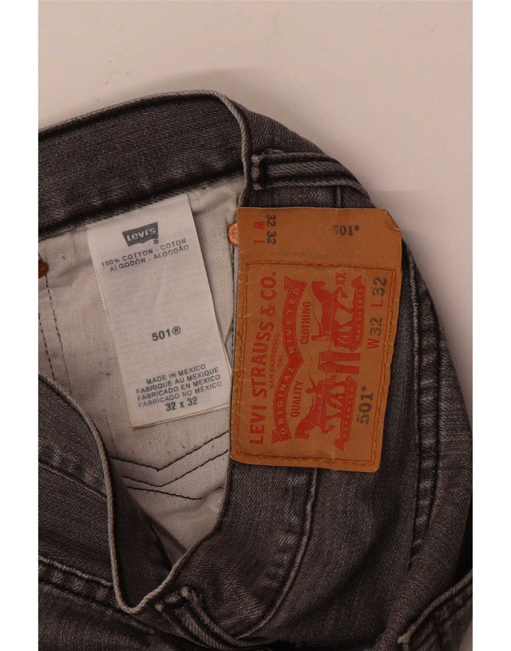 Мужские прямые джинсы Levi's 501 W32 L32 серые, хлопок