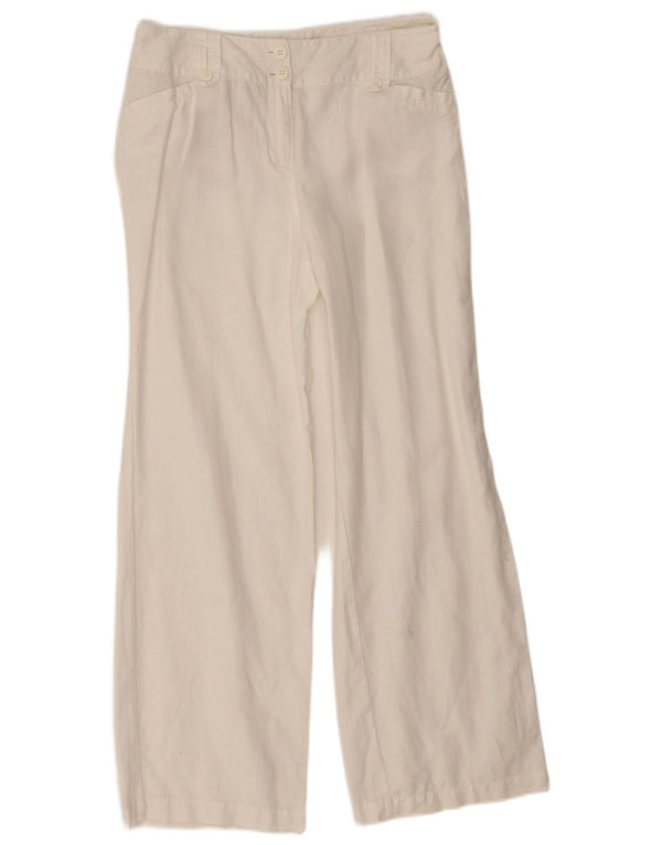 Женские повседневные брюки Monsoon Bootcut UK 10, маленькие W28 L28, белые льняные брюки