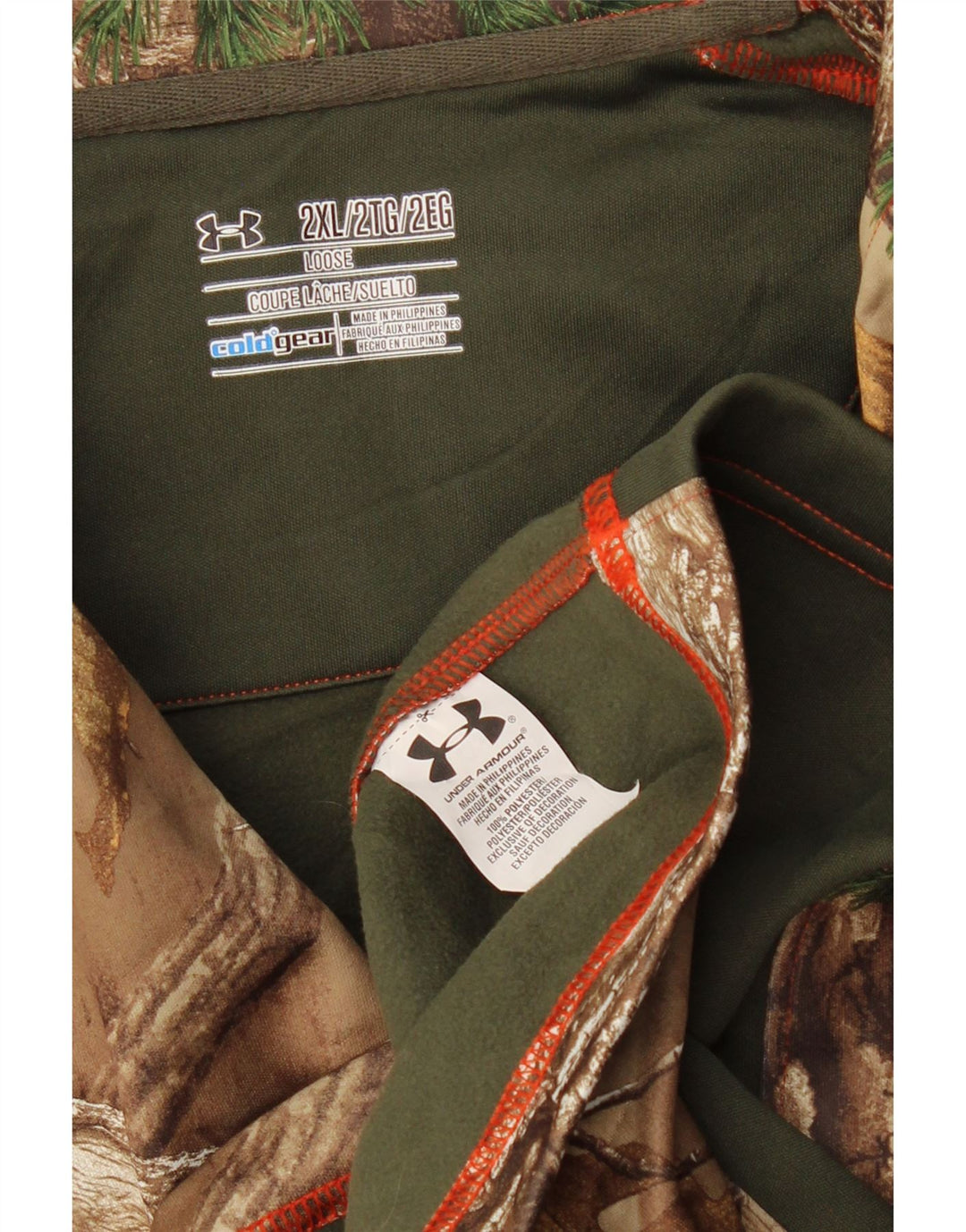 Мужской пуловер-пуловер UNDER ARMOR 2XL, коричневый с цветными блоками